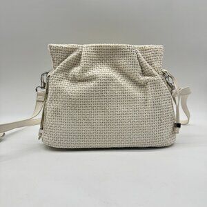 Macy's On 34th Bradlie soft woven fabric small shoulder crossbody bag - Cream